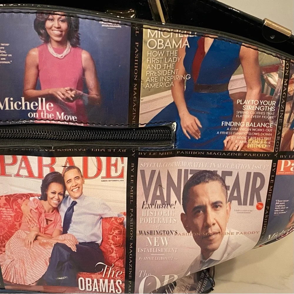 Michelle Obama Barack Obama Glossy Magazine Cover Satchel Purse Bag President